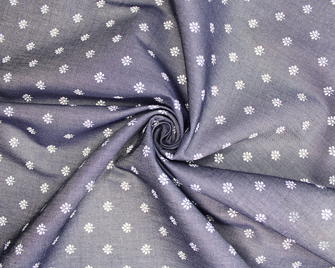 Floral 100% Cotton Chambray Fabric