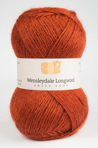 Wensleydale Longwool Double Knit Luxurious Pure New Wool, Colour Thornton Rust