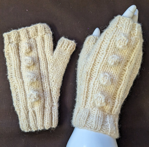 Exclusive Hawes 100% Pure Wool Betty Bobble Fingerless Mitts Kit or Ready Made