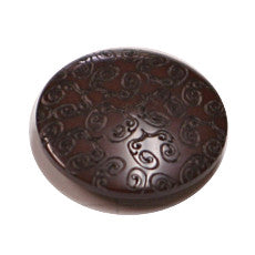 Buttons - Chocolate 15mm button with embossed design