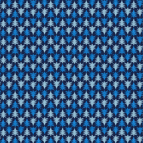 Liberty Fabric -  Merry and Bright Festive Firs Blue