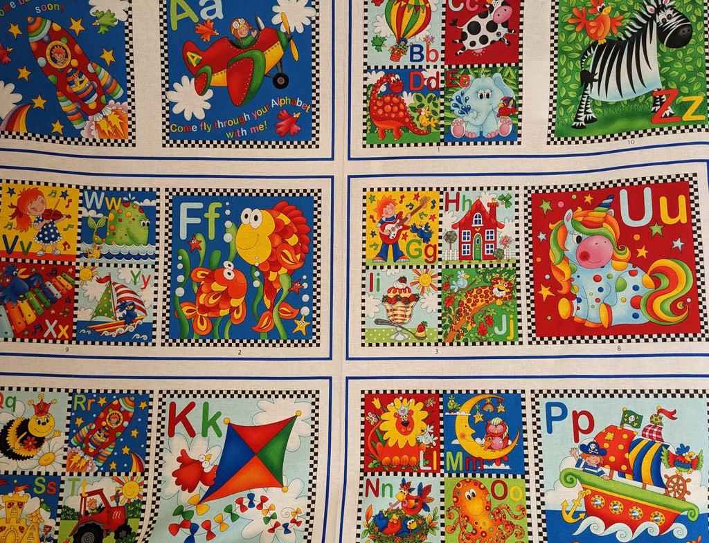 Just Arrived - Soft Baby Alphabet Book Fabric Panel