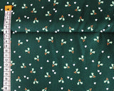 Christmas Hearts and Holly 100% Christmas Cotton fabric Ideal for Dressmaking or Crafts