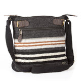 Handbag - 100% Wool Knitted Crossover Bag with long adjustable handle
