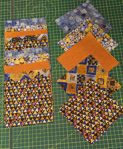 Robert Kaufman Fabric - Gustav Klimt Charm Squares, 5" x 5" (12.7cm x 12.7cm) squares