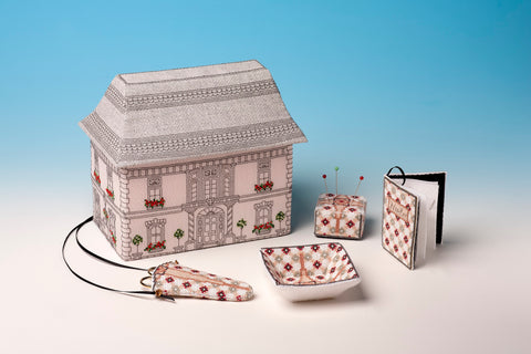 3D Cross Stitch Victorian Mansion Sewing Box and Accessories Kits by Meg Evershed