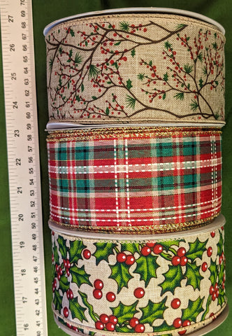 Wide Wired Christmas Ribbons New in  for 2023