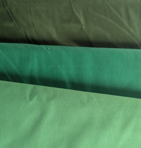 Shades of Green Fabric Solids Filler 100% Cotton Fabric