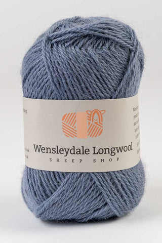 Wensleydale Longwool 4 Ply Fingering Weight Luxurious Pure New Wool, Colour Dusk