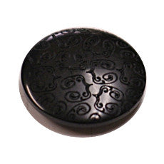 Buttons - Black 15mm button with embossed design