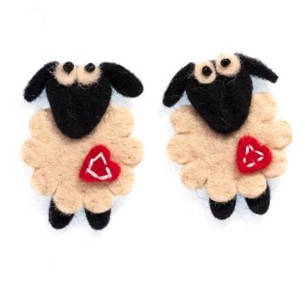 Felt Sheep with Heart