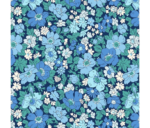Liberty Fabric - Midnight Garden Collection - Cosmos Flower