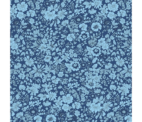 Liberty Fabric - Midnight Garden Collection - Emily Silhouette Dark Blue