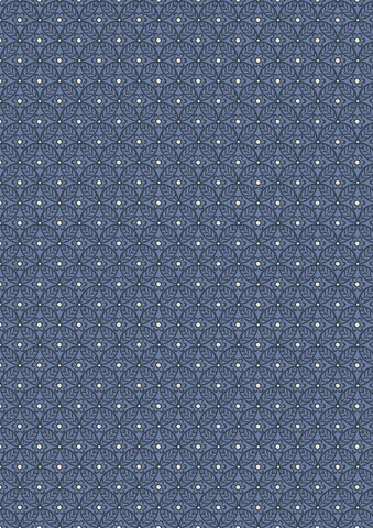 Liberty Fabric - Nettlefold Dark Blue End of Bolt Piece