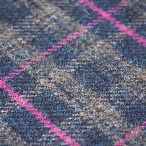 Other Fabric's - Pure Wool Yorkshire Tweed in Blue/Pink Check