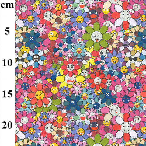 Bright and Cheerful Floral Faces Cotton Fabric