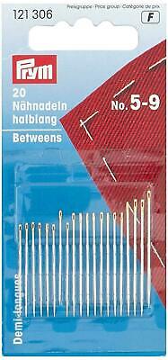 Notions & Haberdashery - Prym Hand Sewing Needles Sharps Assorted Sizes and Lengths