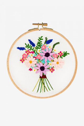 Embroidery Kit  by DMC Cosmos Bouquet - Intermediate Level