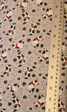 Dogs Galore 100% Cotton Fabric in Grey, Navy or Ivory