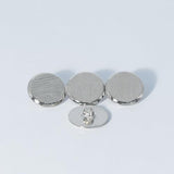 Buttons - Shiny Silver Ridge Button 23mm