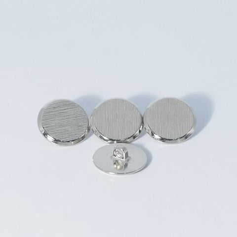 Buttons - Shiny Silver Ridge Button 23mm