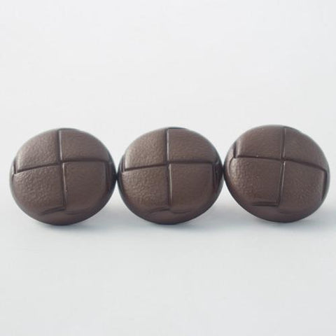 Buttons - Brown Leather Look Traditional Shank Button
