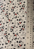 Dogs Galore 100% Cotton Fabric in Grey, Navy or Ivory