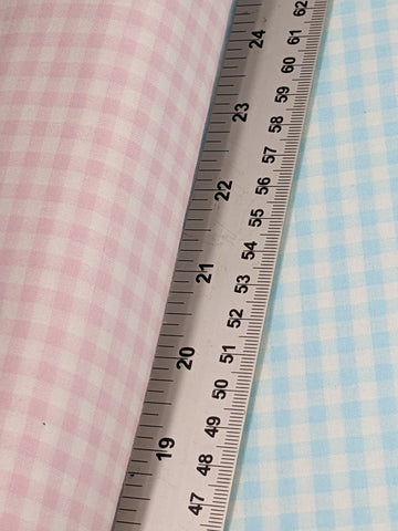 Country Style Pastel Shade Gingham Check Cotton Fabric