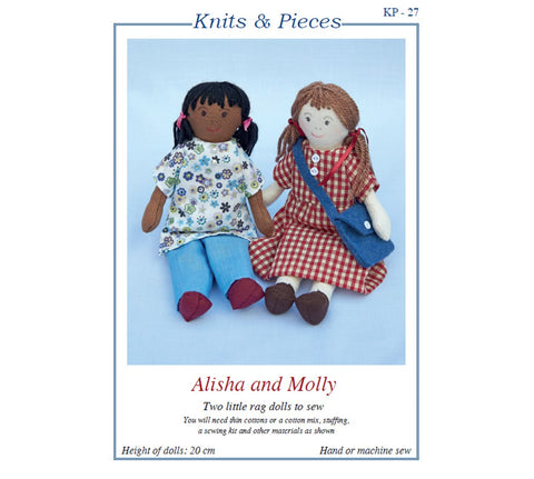 Sewing Pattern - Alisha & Molly Rag Dolls by Knits & Pieces
