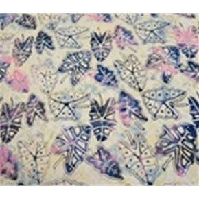 Stamped Batik 100% Cotton Fabric In a Leaf Design