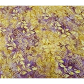 Stamped Batik 100% Cotton Fabric In Purple and Golds